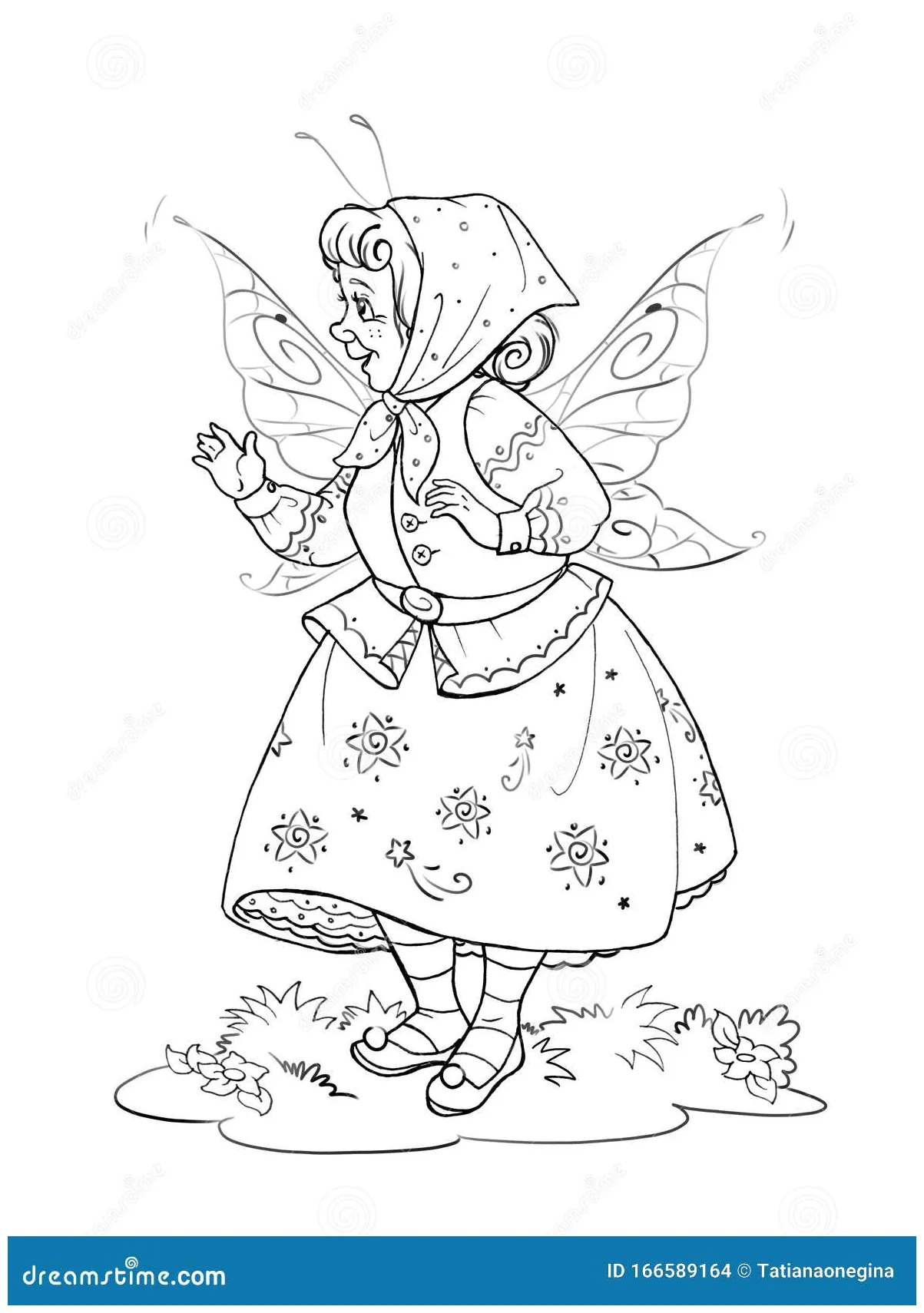 Magical fairy with a magic wand coloring