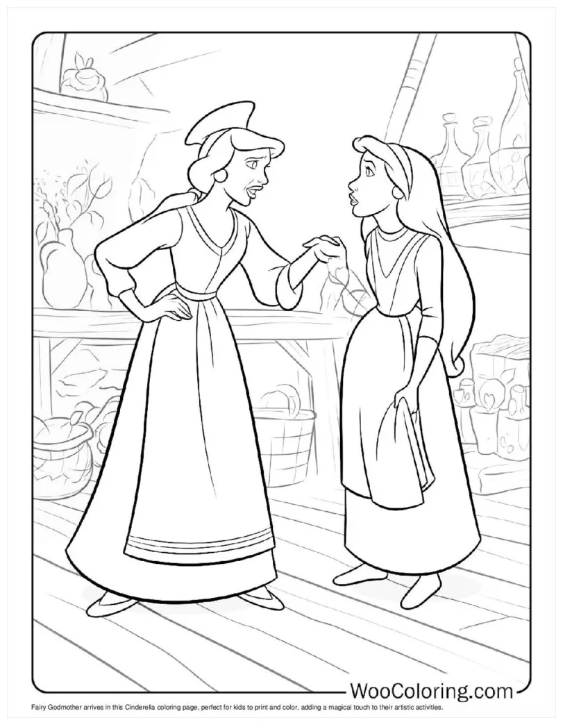 Magical fairy with a magic wand coloring