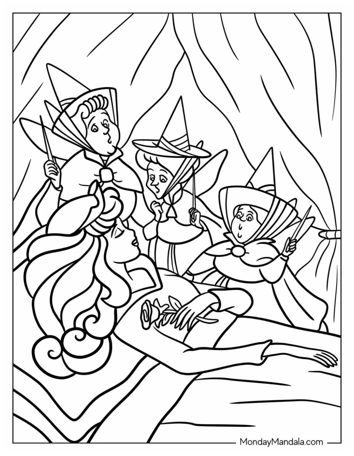 Magical fairy with a magic wand coloring