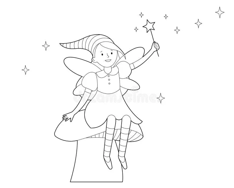 Fairy Mushroom Coloring Stock Illustrations – 611 Fairy Mushroom