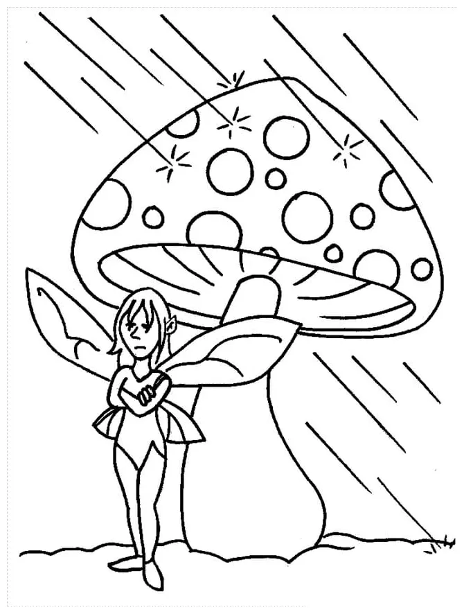 Fairy With Mushroom coloring page - Download, Print or Color Online for