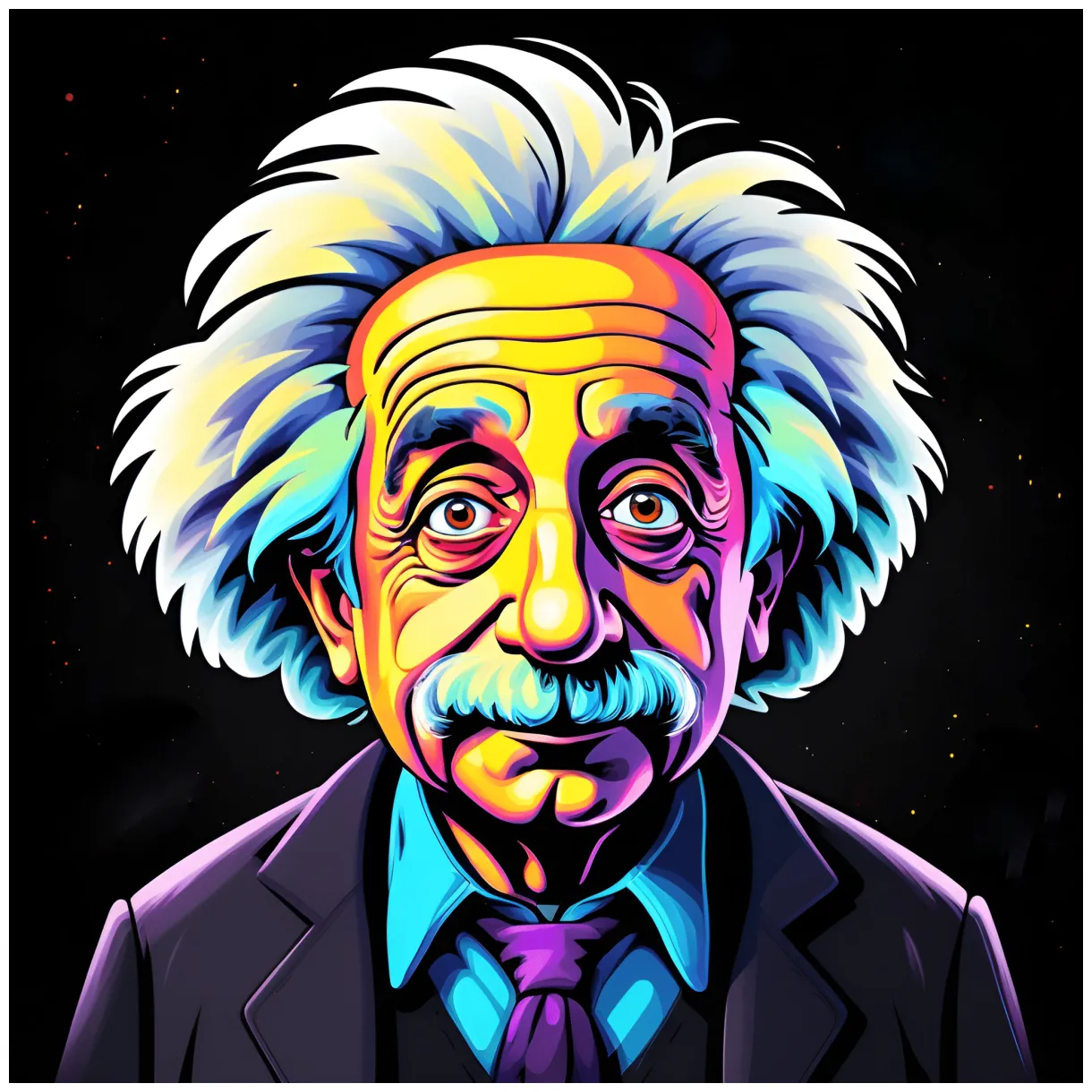 Colorful portrait of scientist ai scribbles