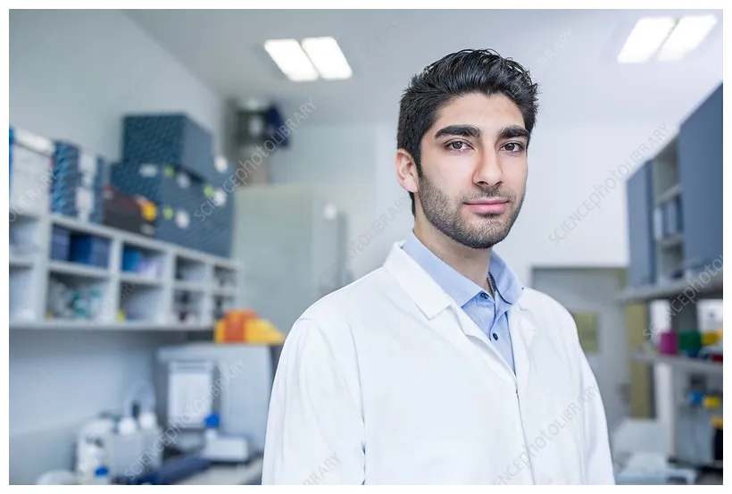 Portrait of scientist stock f020/3270 science library