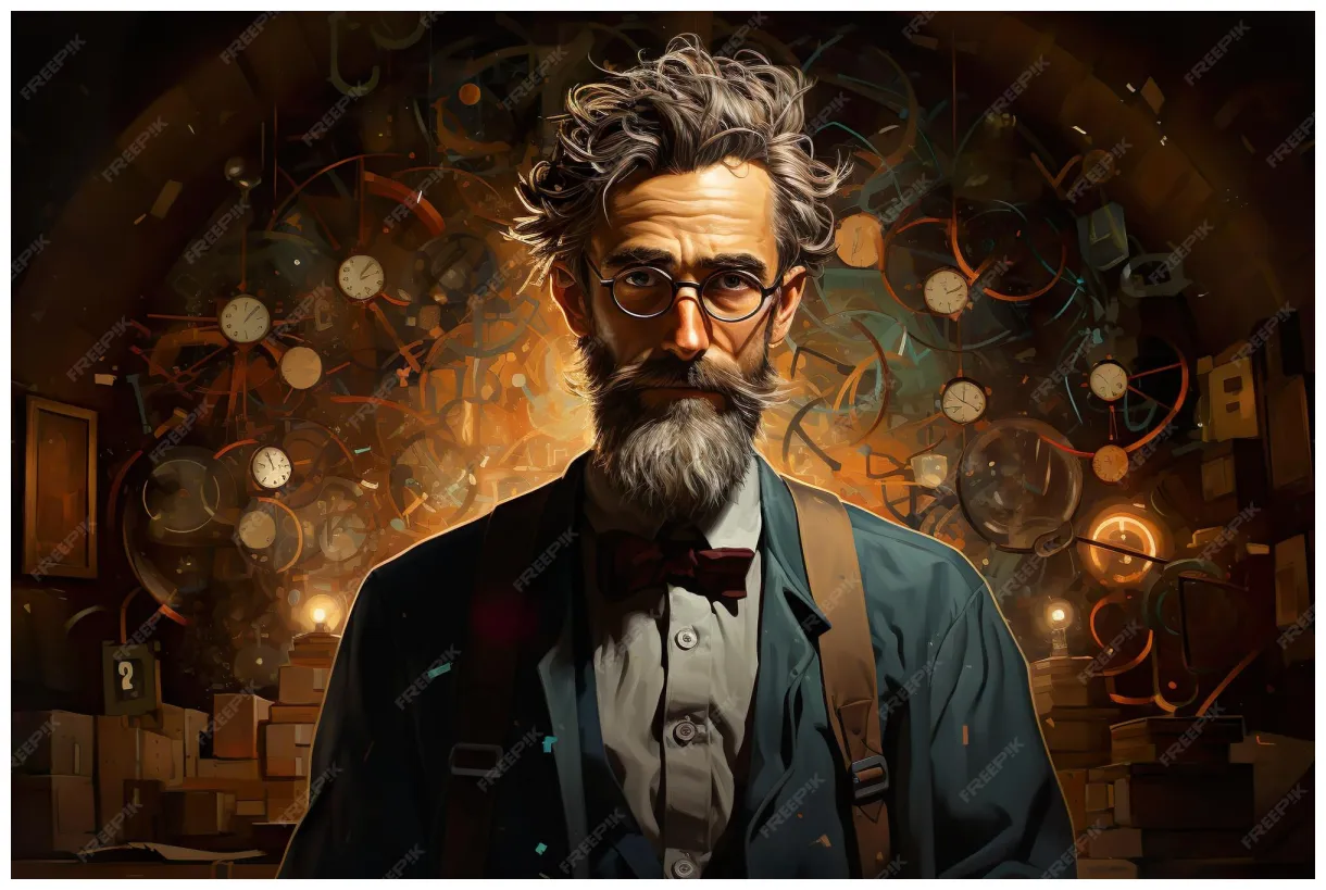 Premium ai proffesor scientist portrait