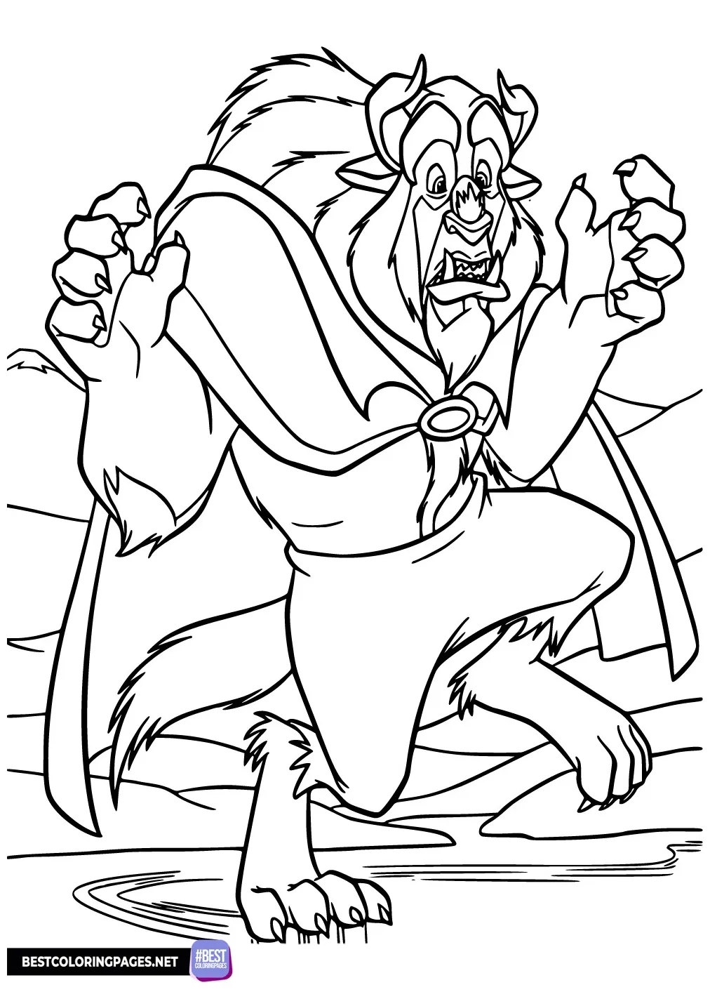 The beast coloring page free printable coloring pages
