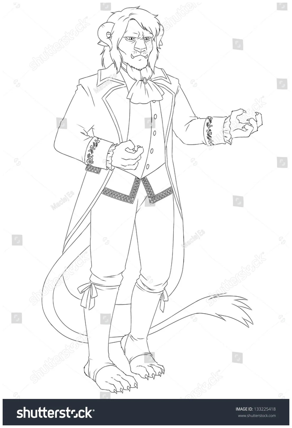 Page exercises kids coloring book beast stock illustration 133225418