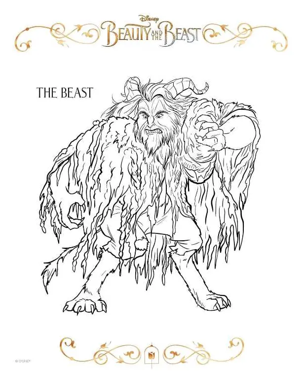 Kids-n-fun.com | Coloring page Beauty and the Beast (2017) beast