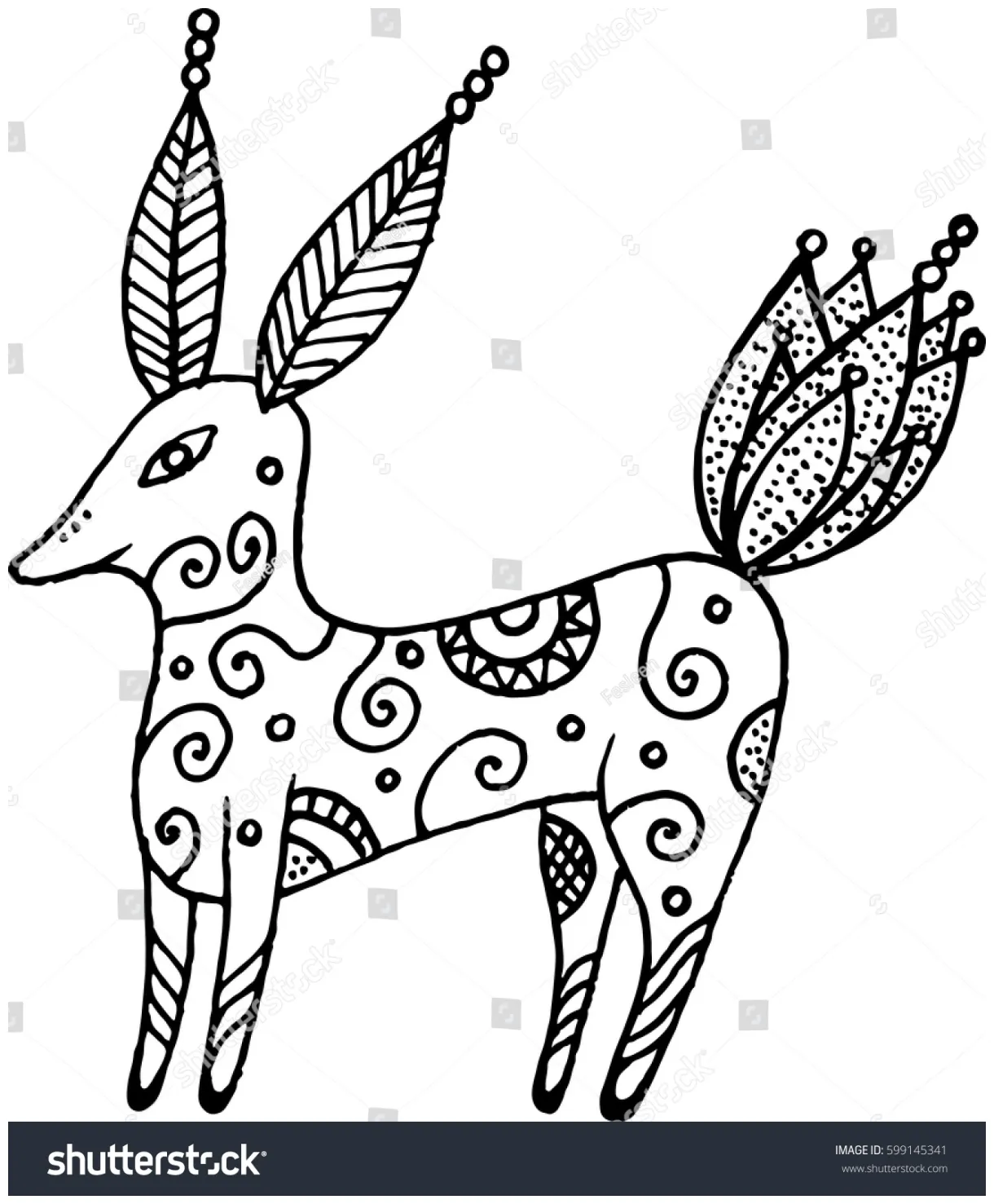 Fantastic beast coloring page fantasy animal stock vector