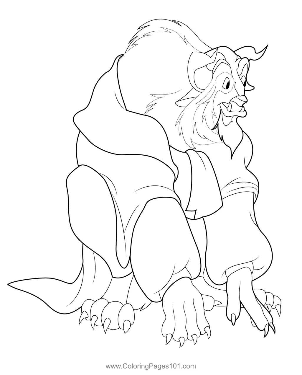 The beast coloring page for kids free beauty and the beast printable