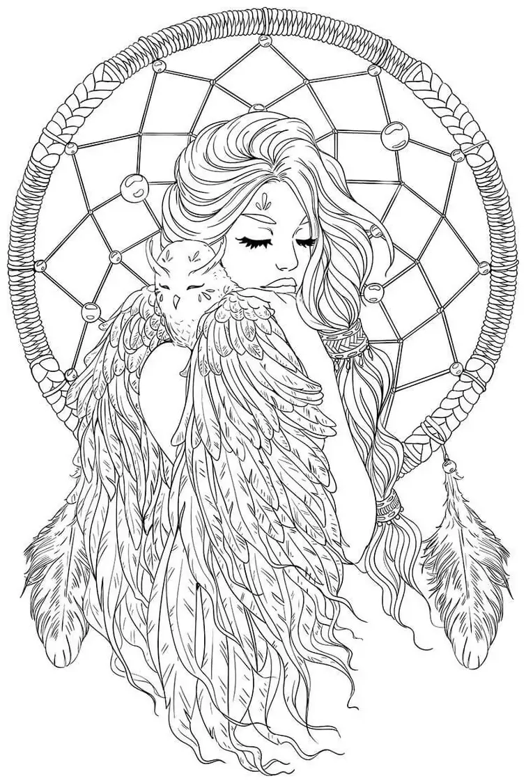 Fantasy art coloring page