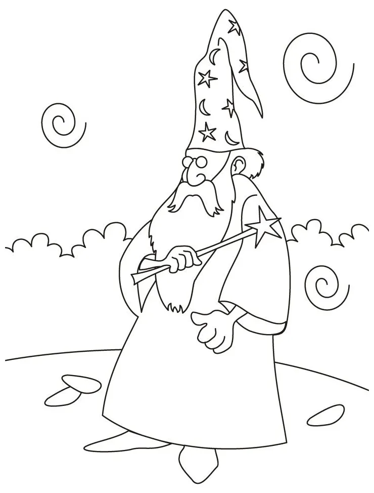 Free wizard coloring page, download free wizard coloring page png