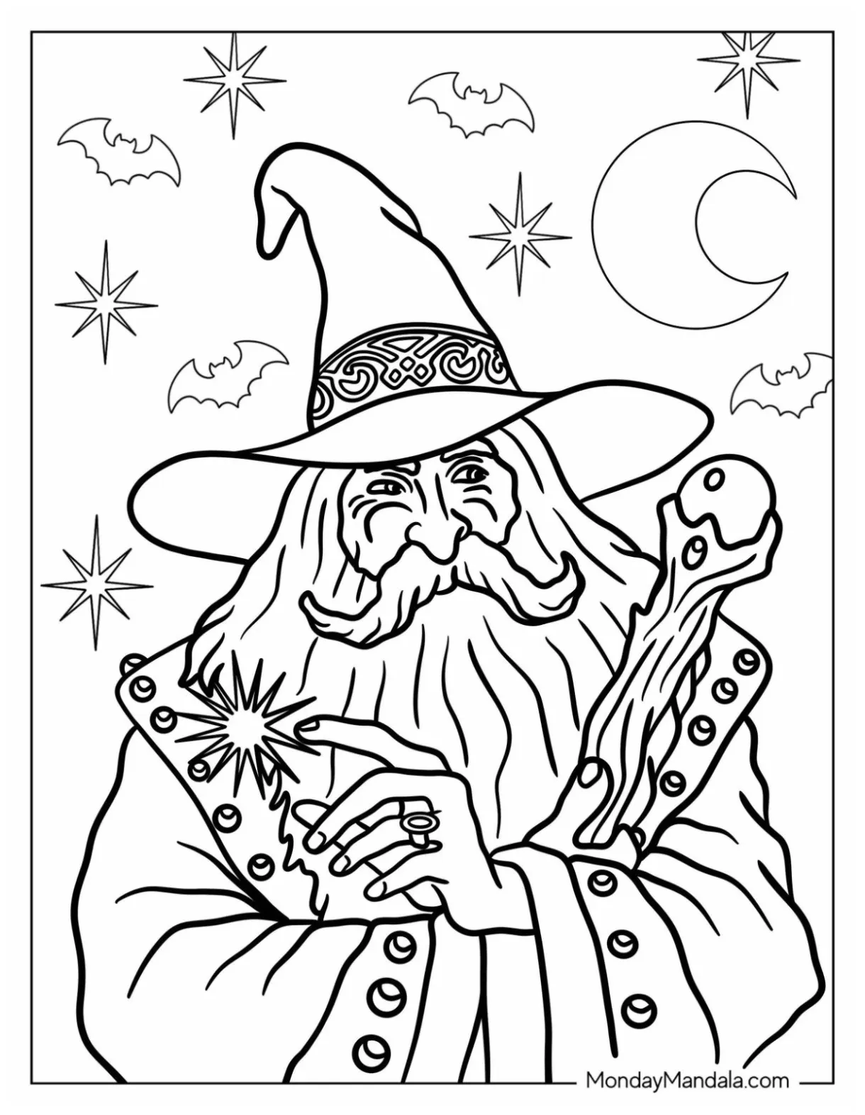 20 wizard coloring pages free pdf printables