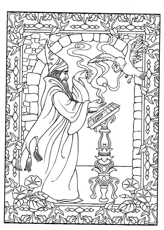 Wizard coloring page blank coloring pages, free adult coloring pages