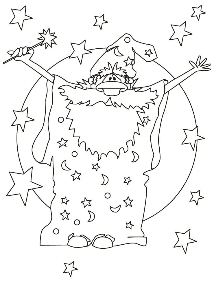 Free wizard coloring page, download free wizard coloring page png