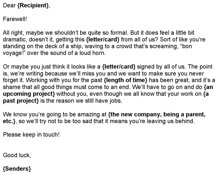 Free Farewell Letter Colleagues - doc | 24KB | 1 Page(s)