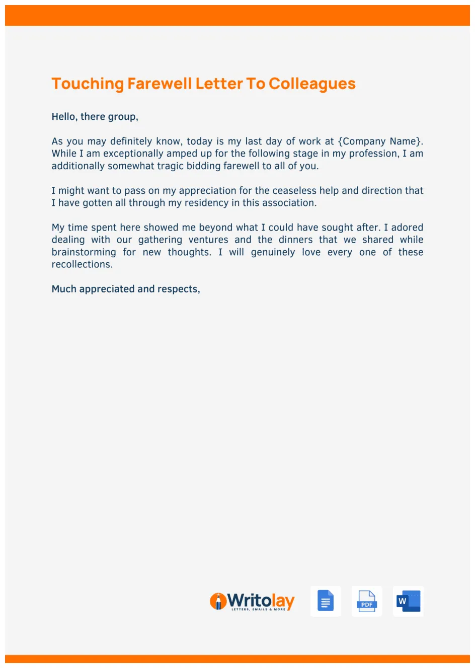 Unique Tips About Touching Farewell Letter To Colleagues Examples