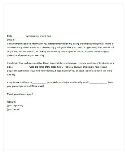 FREE 9+ Farewell Letter to Colleagues Samples, PDF, MS Word, Google Docs