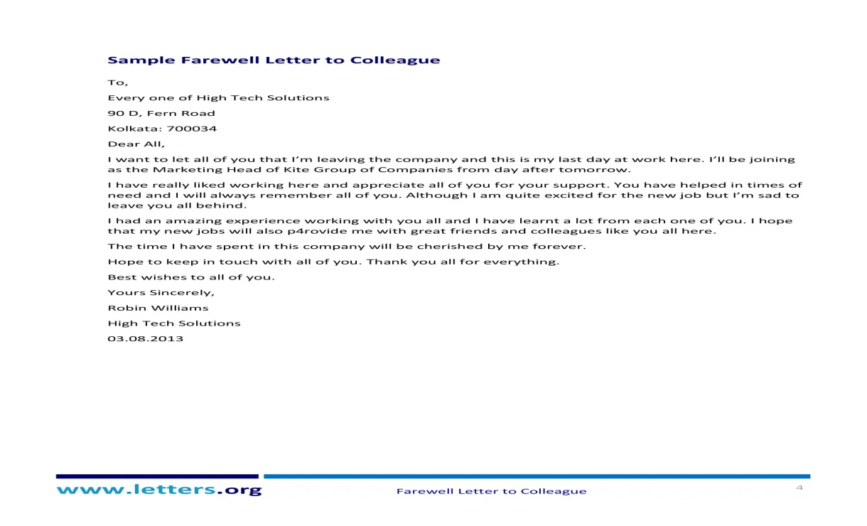 Unique Tips About Touching Farewell Letter To Colleagues Examples