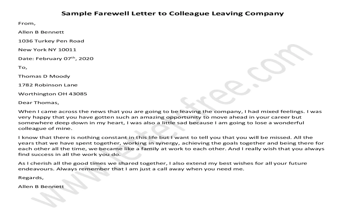 Farewell Letter Archives - Free Letters