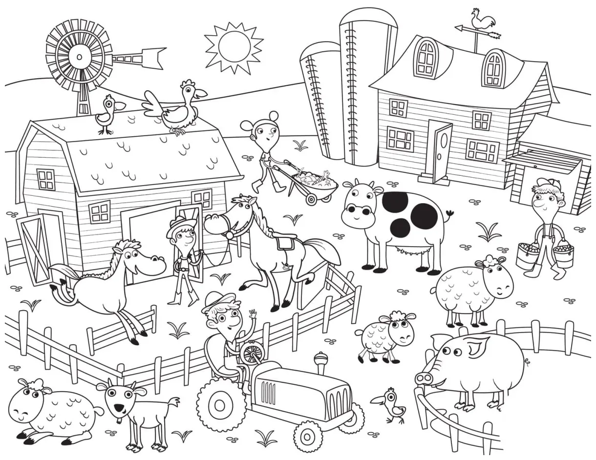 Farm coloring pages coloringlib