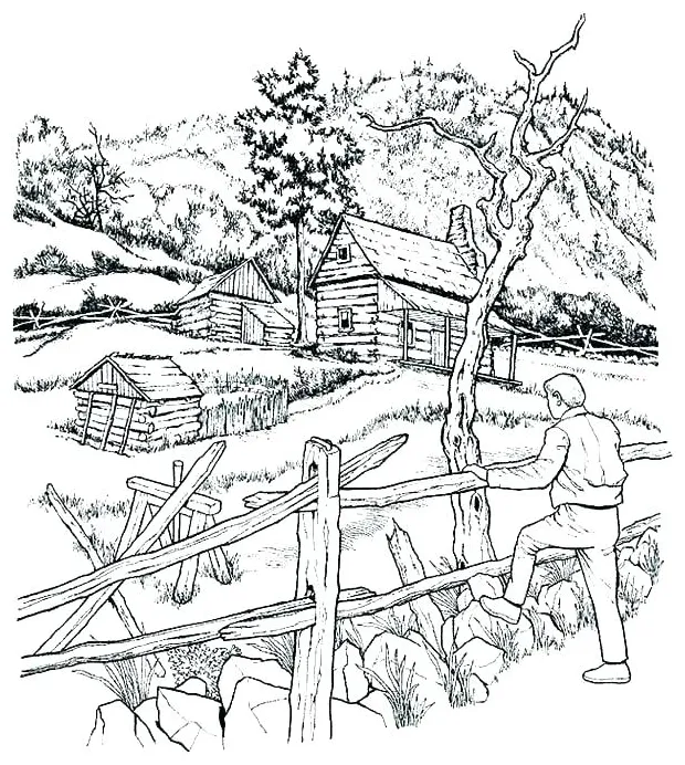 Farm Scene Coloring Pages Coloring Coloring Pages