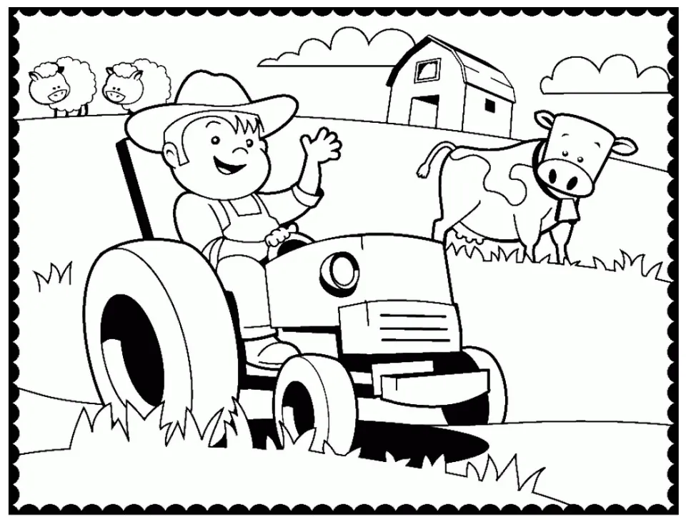 Free farm tractor coloring pages, download free farm tractor coloring