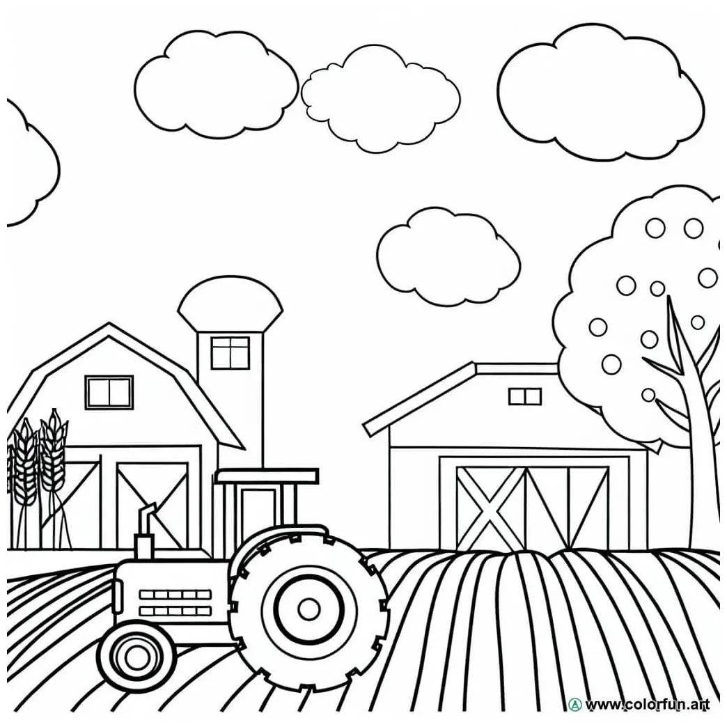 Farm tractor coloring page download or print for free
