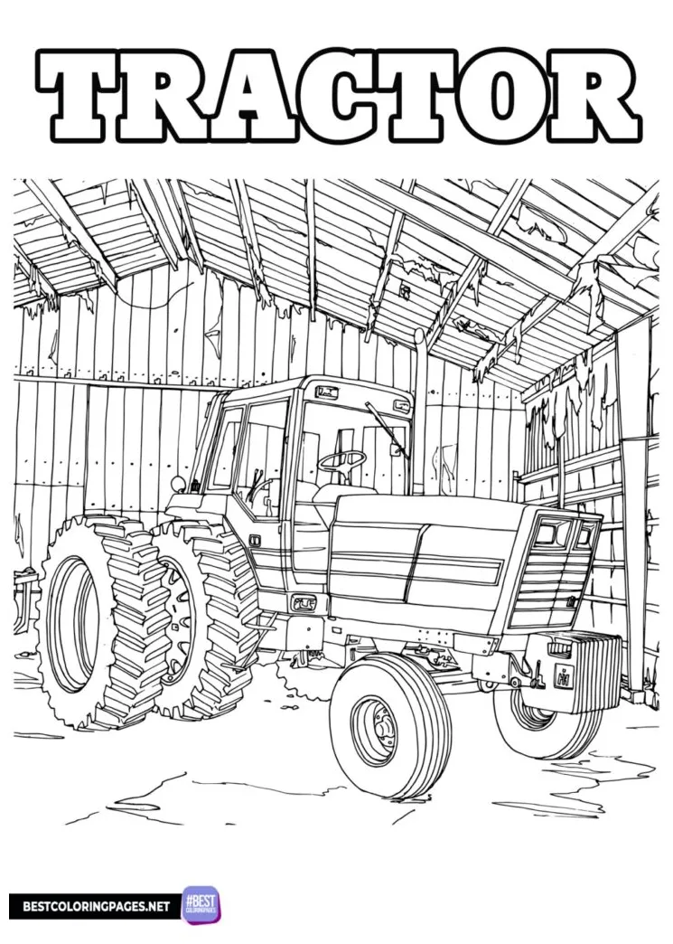 Coloring page tractor on the farm free printable coloring pages