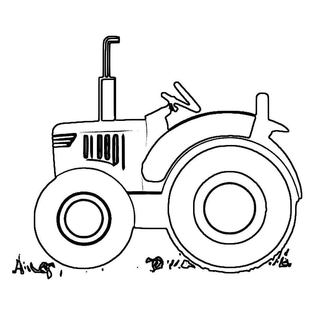 Farm tractor coloring page · creative fabrica