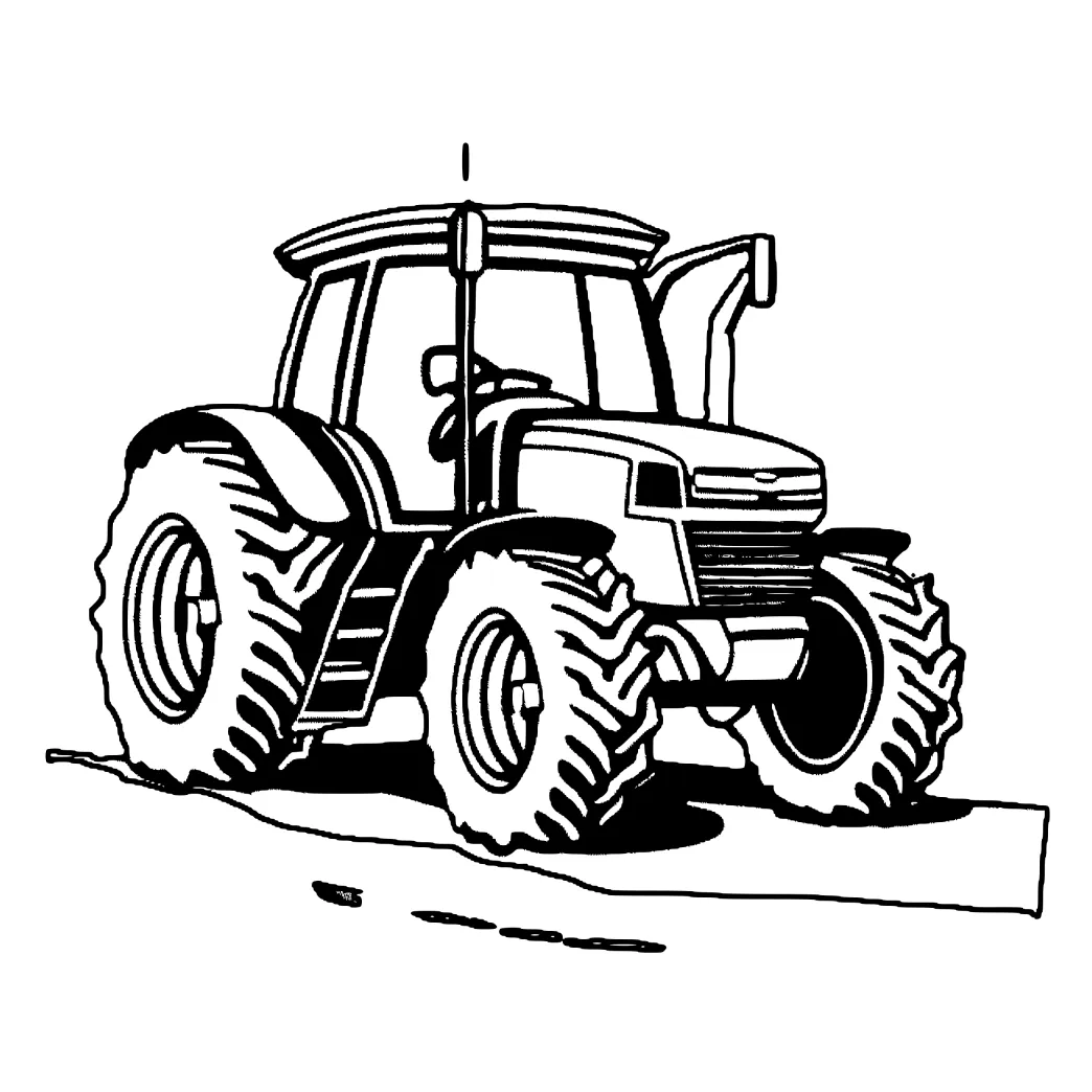 Farm tractor coloring page · creative fabrica
