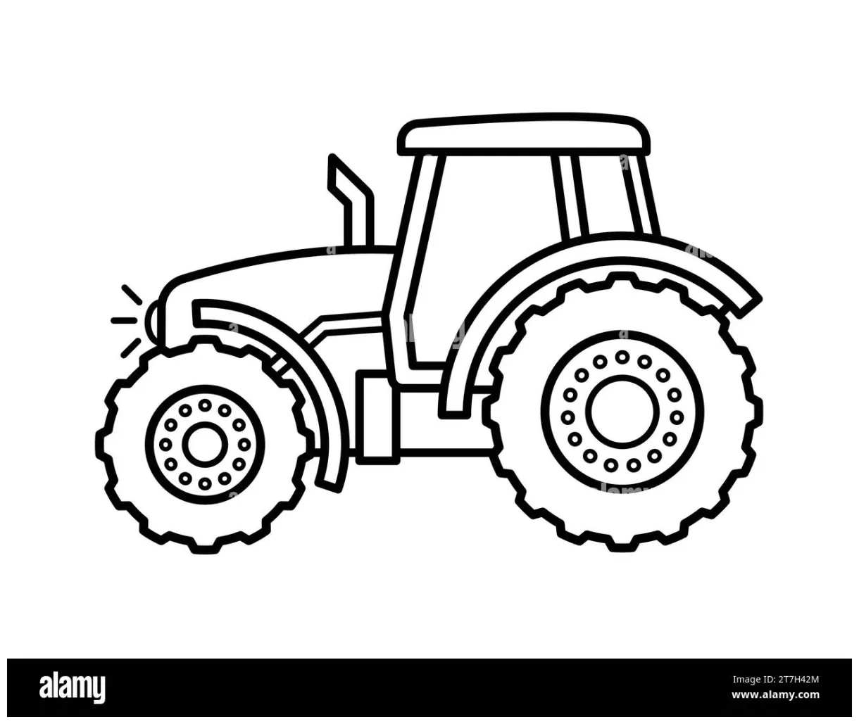 Farm tractor coloring page for children stock vector & art alamy