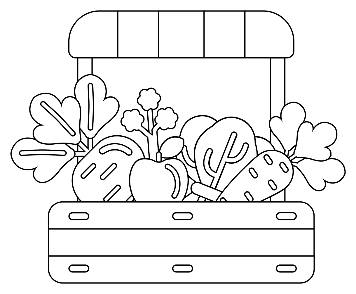 Farmers market coloring page colouringpages