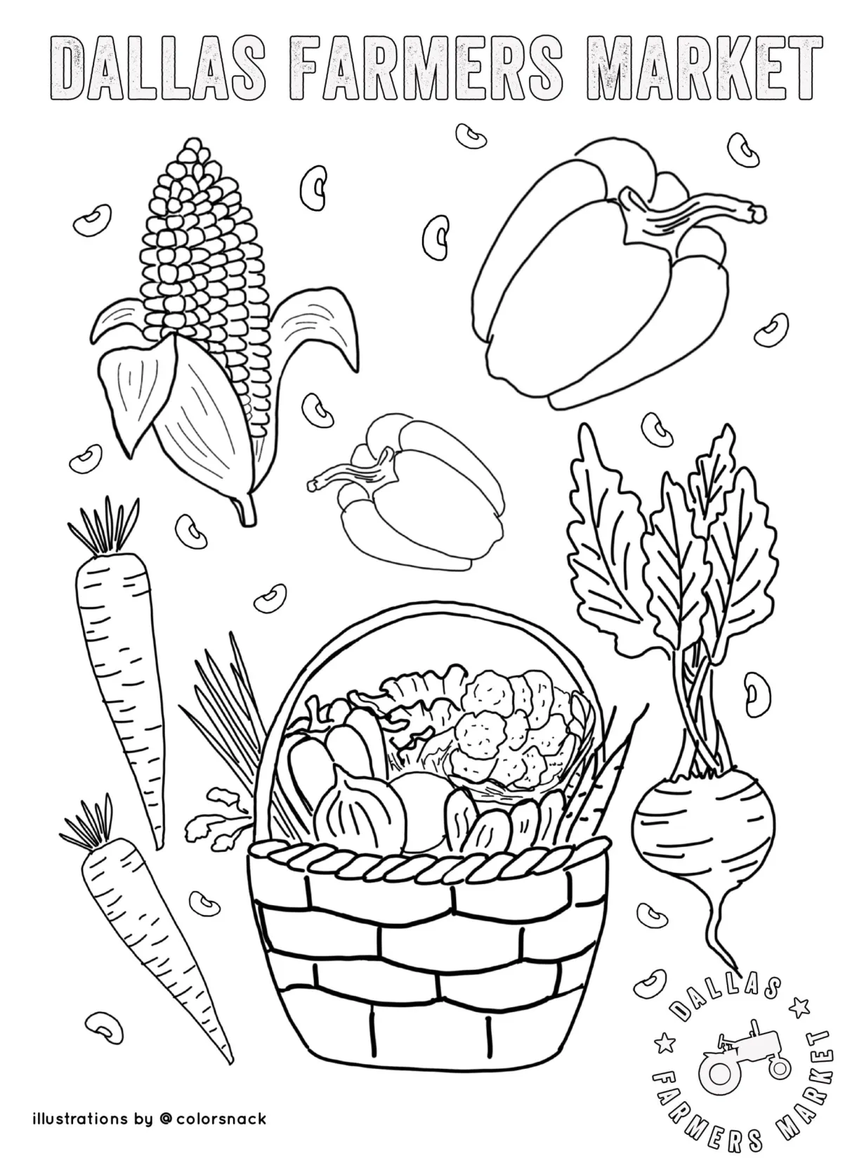 Dfm coloring sheets dallas farmers market printable coloring page