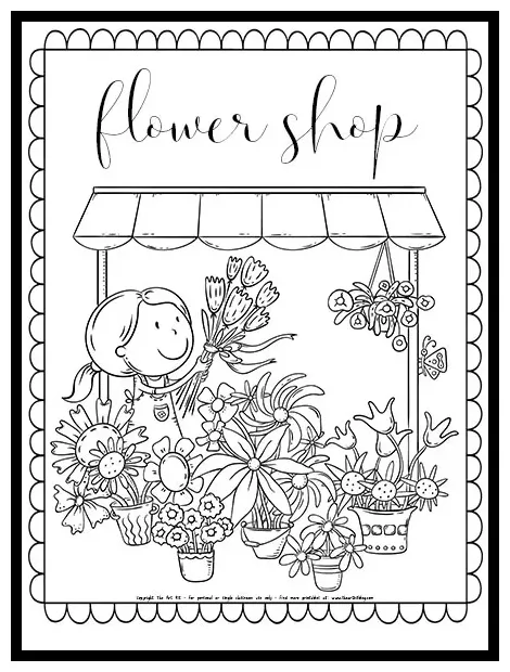 Farmer’s market coloring page {free printable!} the art kit