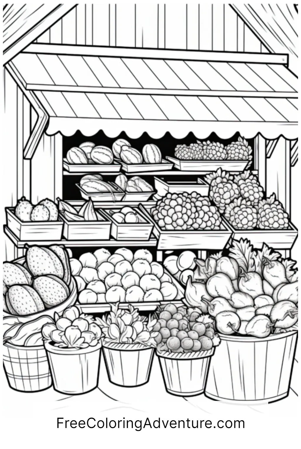 Farmers market coloring pages