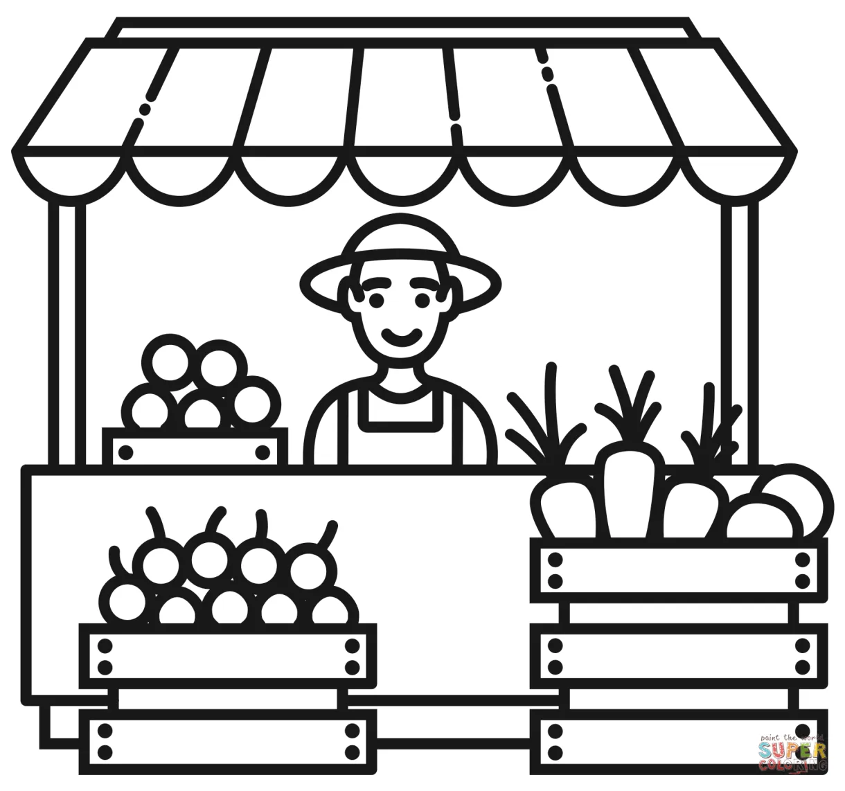 Market coloring page farmers market coloring s on