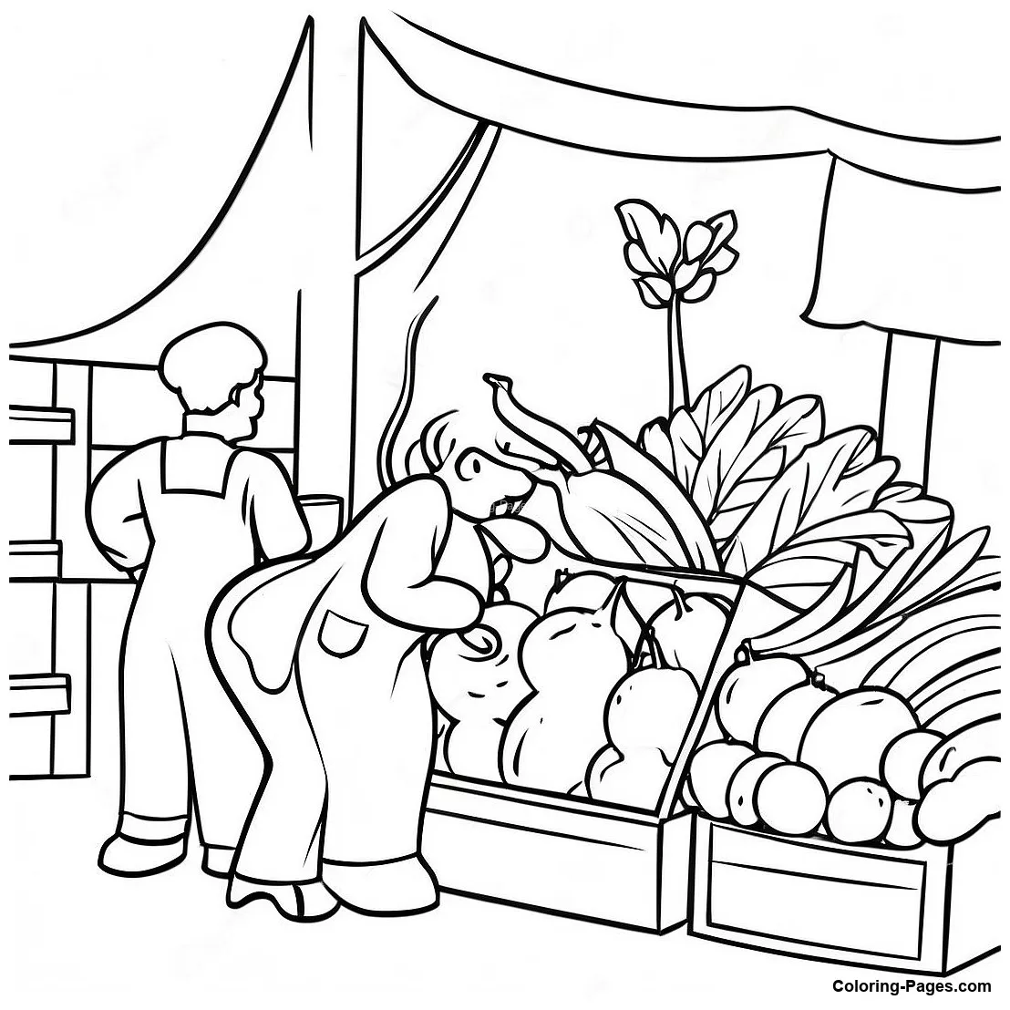 Farmers market coloring page coloring-pages