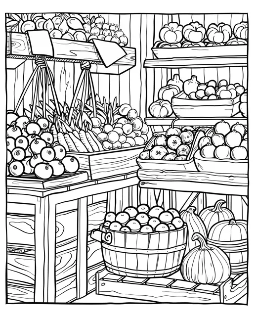 Printable fall harvest coloring pages