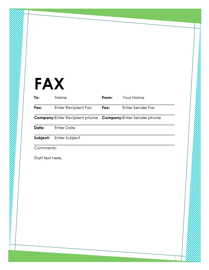Fax cover sheet