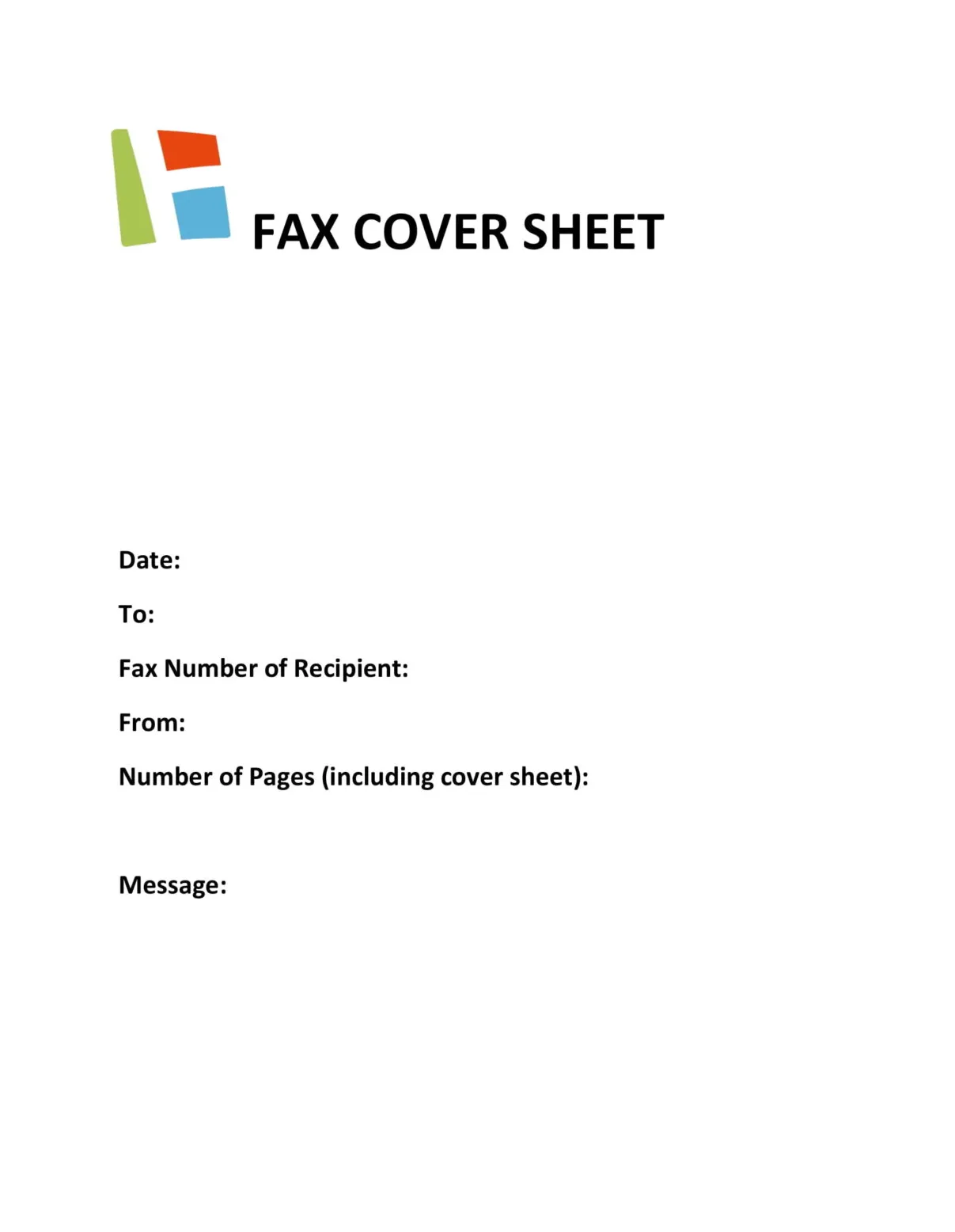Fax cover sheet