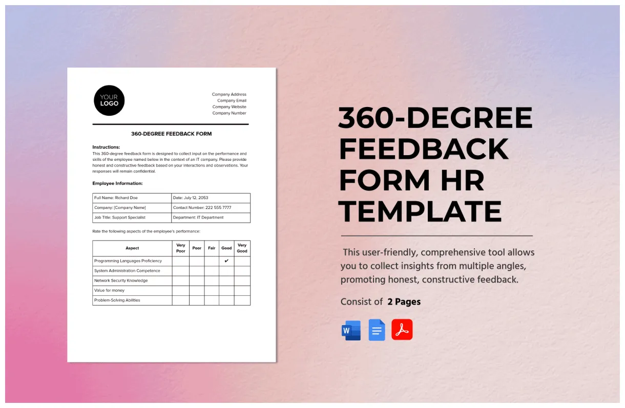 Employee data update form hr template in word, pdf, google docs
