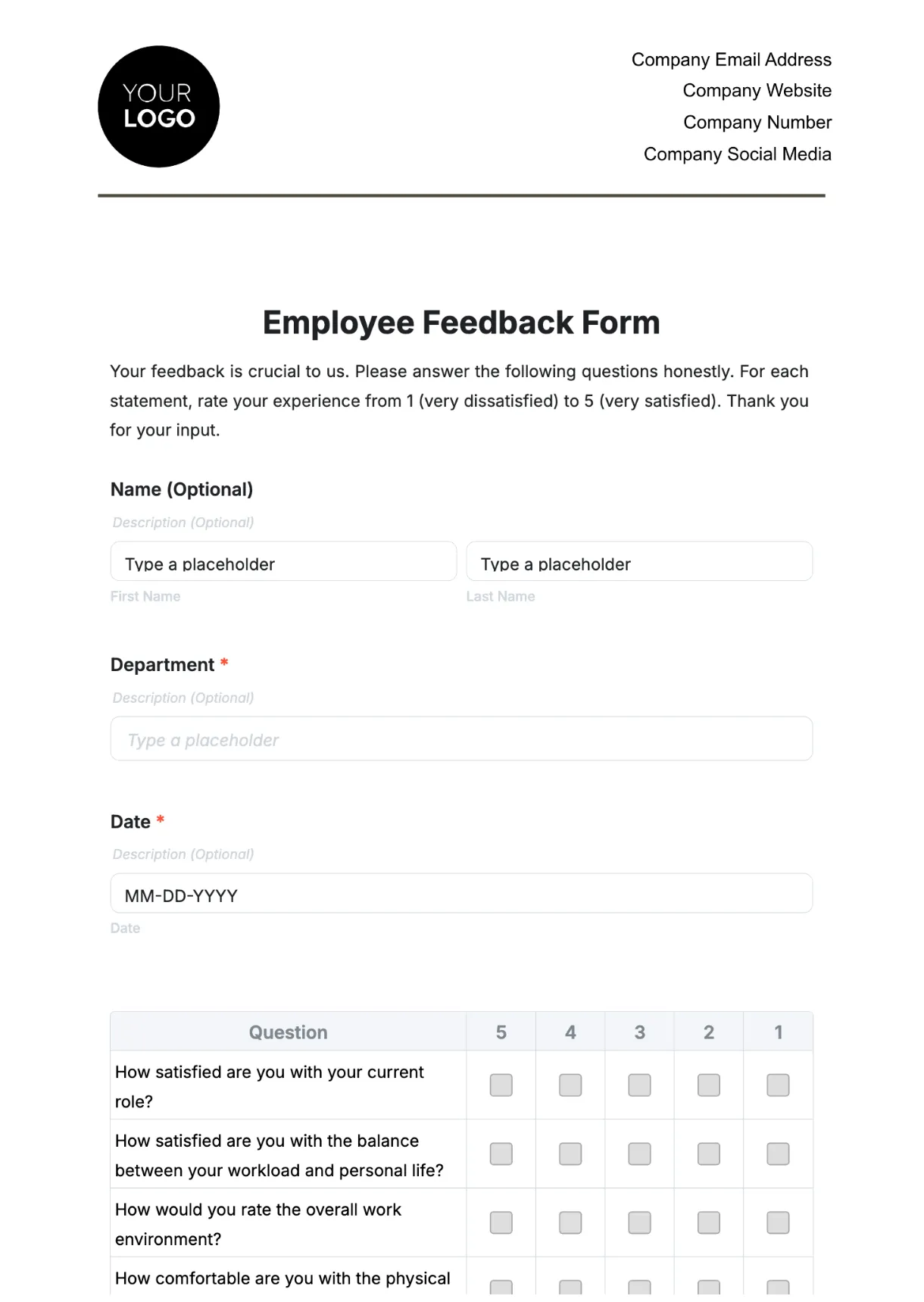 Free new hire employee form template to edit online