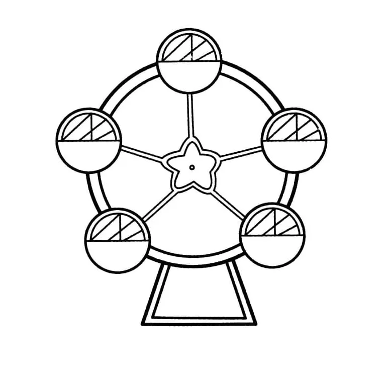 Ferris wheel 3 printable coloring page