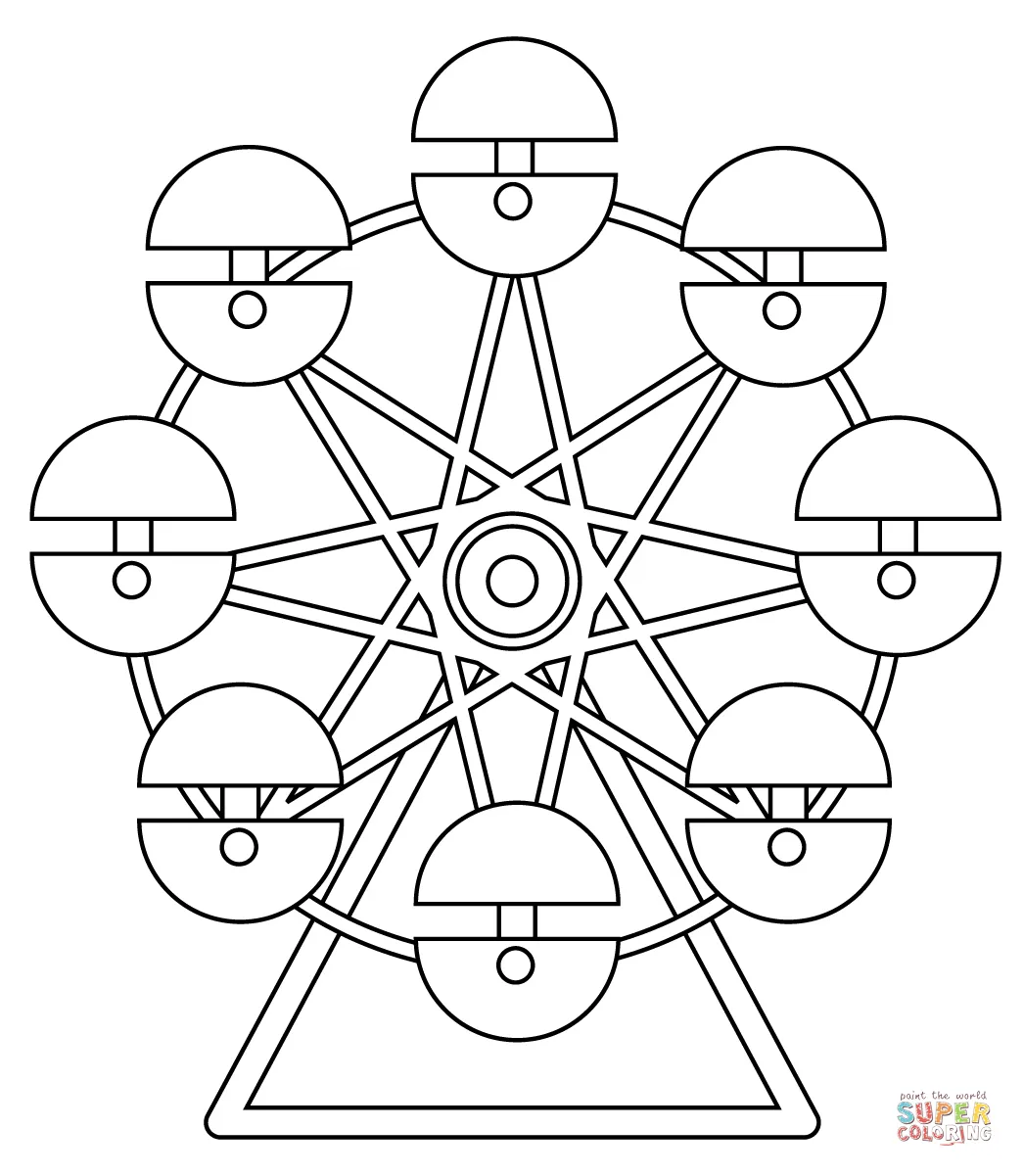 Ferris wheel coloring page free printable coloring pages