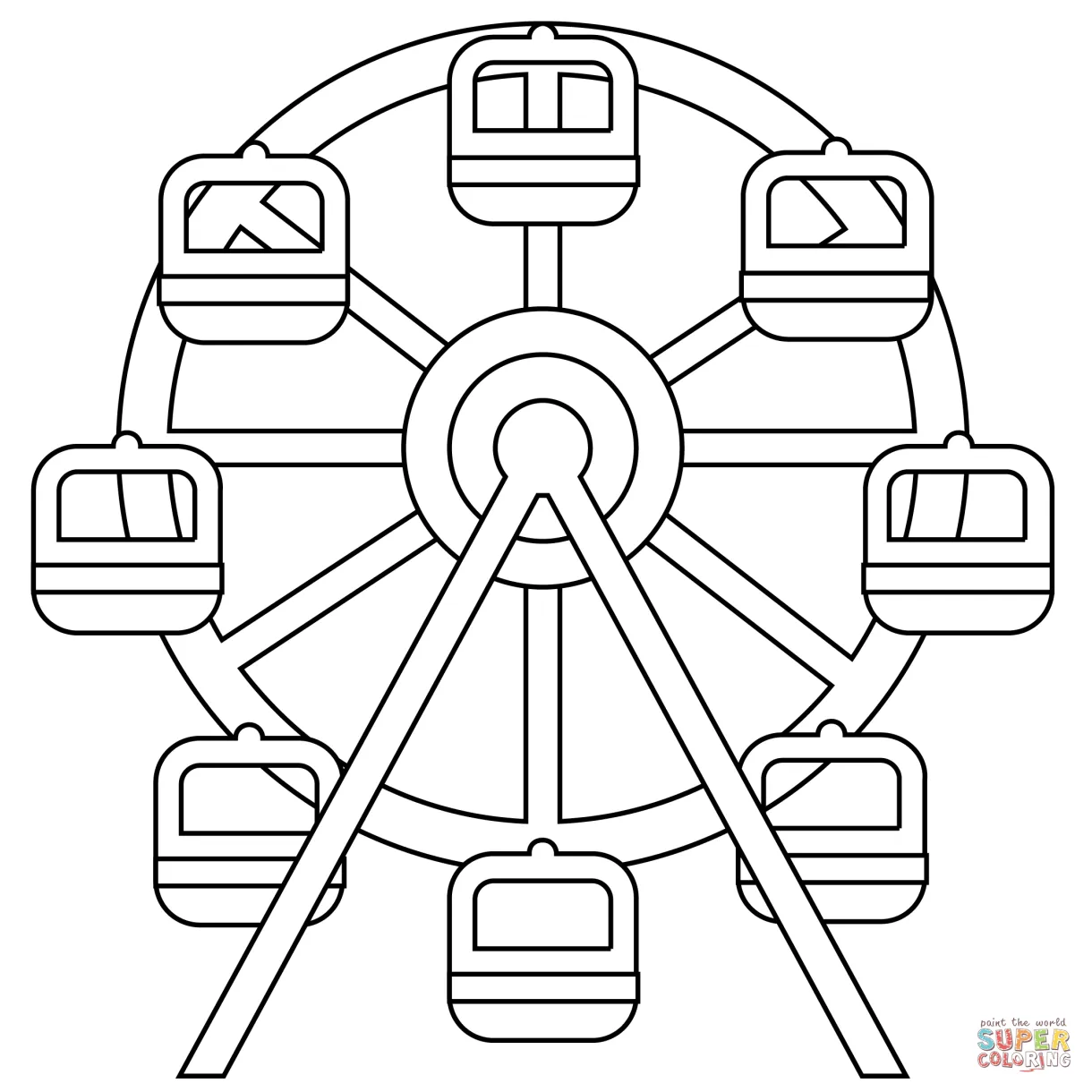 Ferris wheel coloring page free printable coloring pages