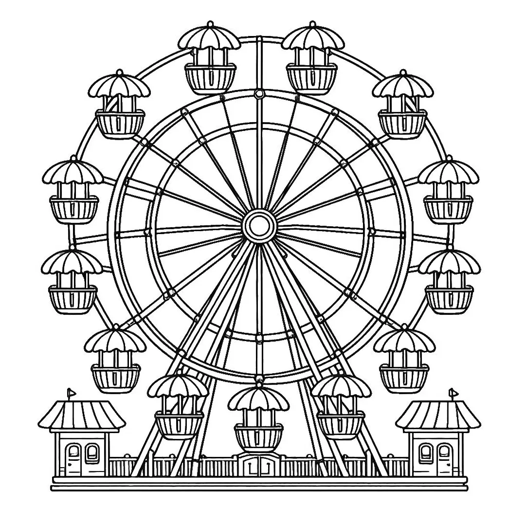 Ferris wheel coloring page