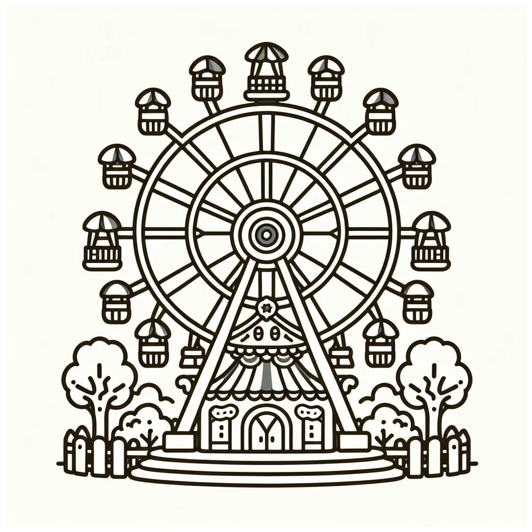 Ferris wheel coloring page