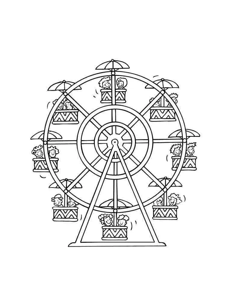 Ferris wheel coloring pages