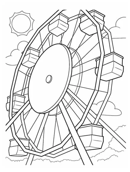 Ferris wheel 6 coloring page free printable coloring pages for kids printable coloring page