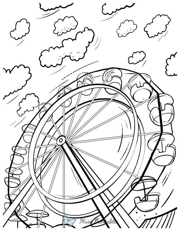 Printable ferris wheel coloring page